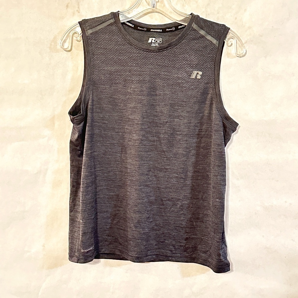 Russell Athletic Silver Gray Sleeveless Workout Training Tee Tank Top